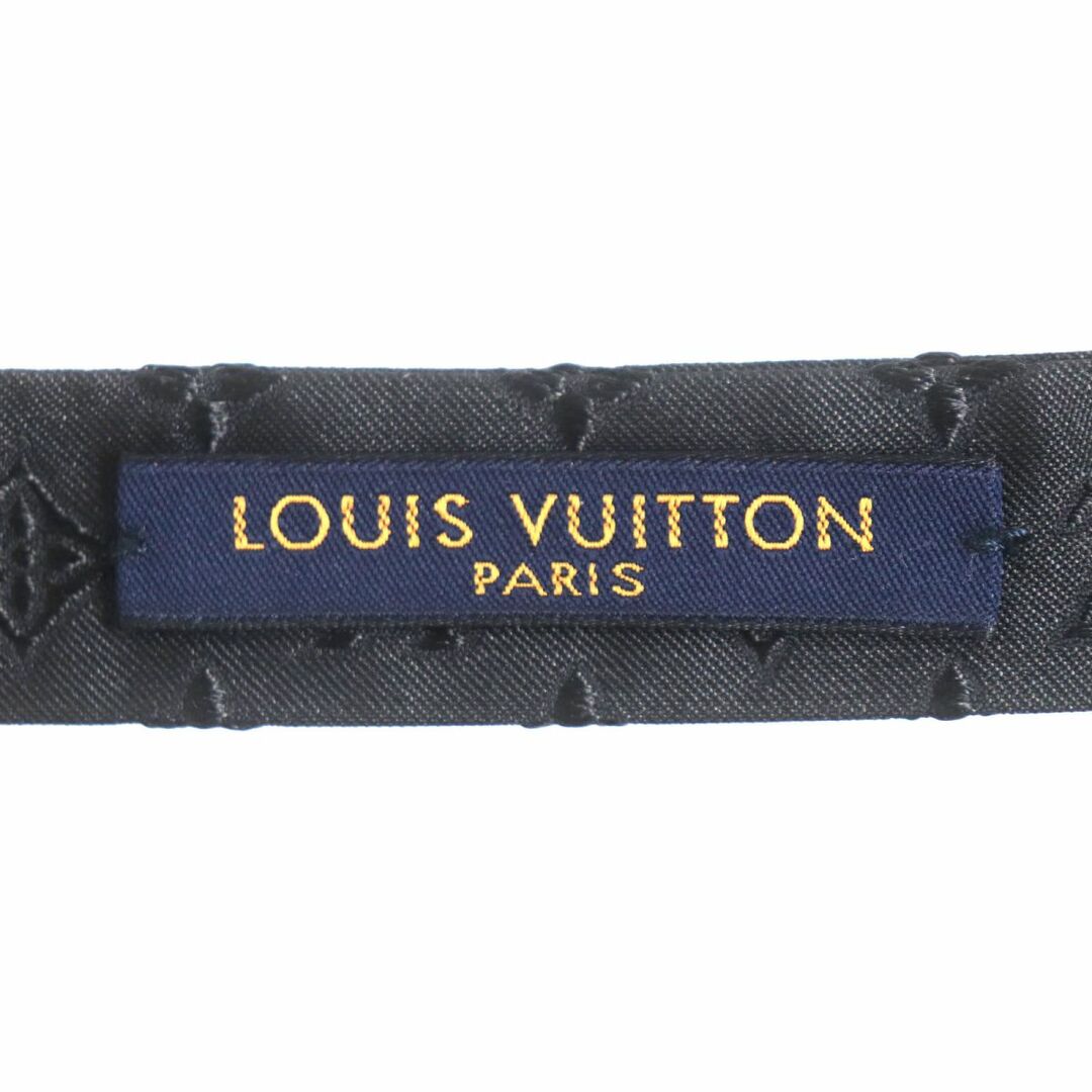 極美品▼LOUIS VUITTON ルイヴィトン M77097 ヌーパピヨン モノグラム柄 シルク100% 蝶ネクタイ 黒 シルバー金具 メンズ 伊製 パーティー◎ 3