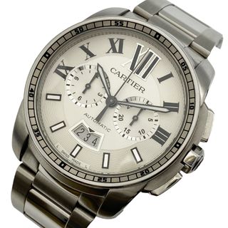 カルティエ Cartier カリブル ドゥ カルティエ クロノグラフ  W7100046  SS/革ベルト 自動巻き メンズ 腕時計