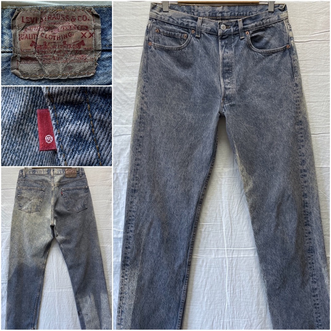 90's USA製 Levi's 501 w34 ケミカルウォッシュ y2k