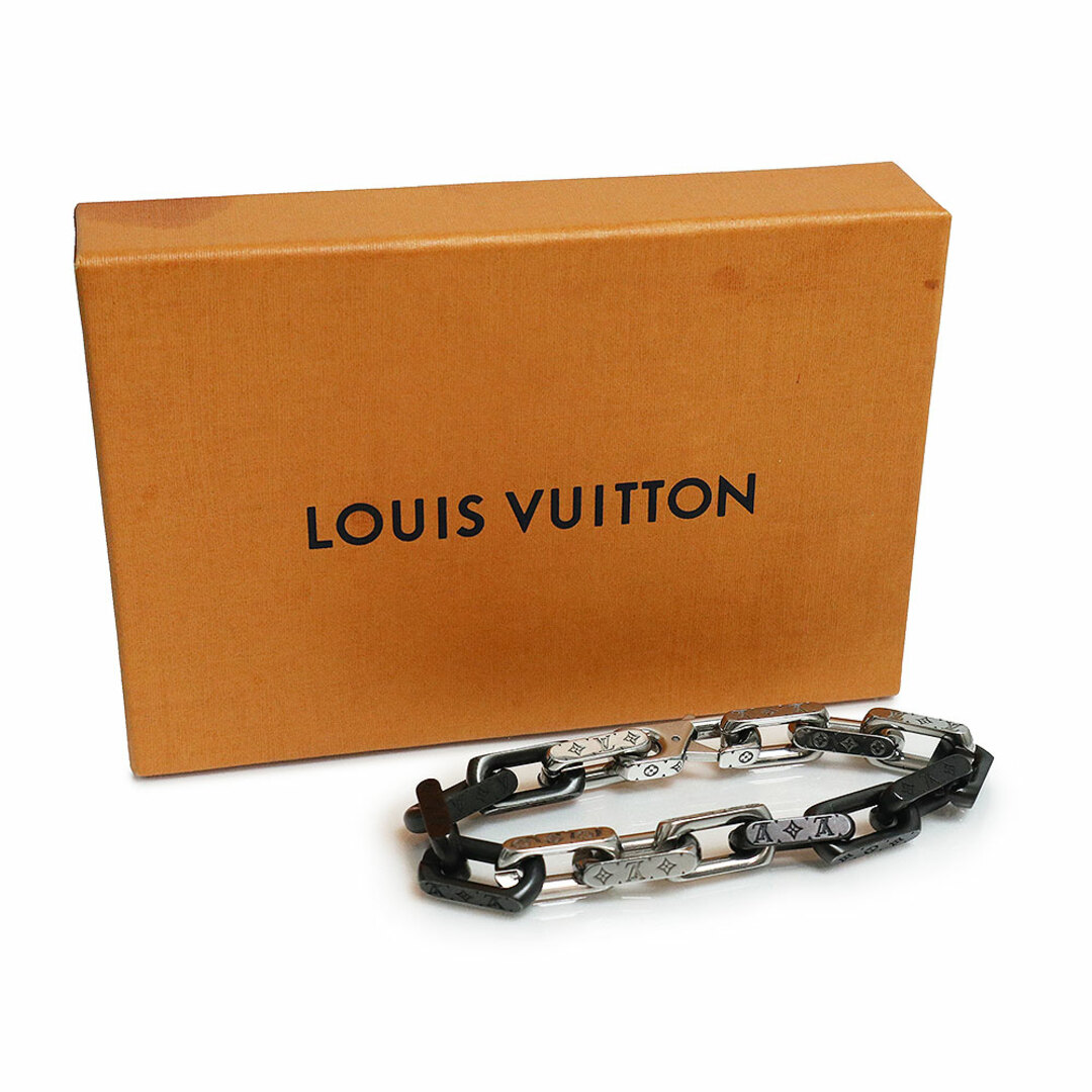 ルイヴィトン ブレスレット モノグラム チェーン メタル サイズL M1205L LOUIS VUITTON アクセサリー メンズ 黒