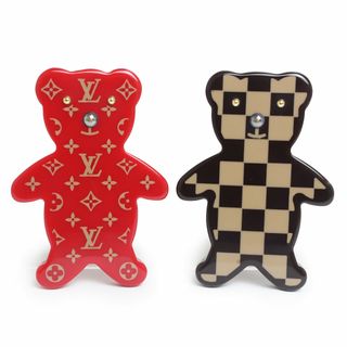 LOUISVUITTON ヴィトン 熊モチーフ ブローチ モノグラム ダミエ-
