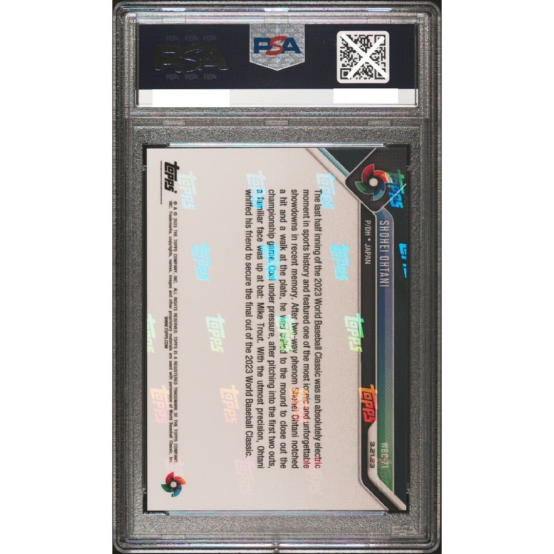 2023 TOPPSNOW WBC #71 マイクトラウト 大谷翔平 PSA10