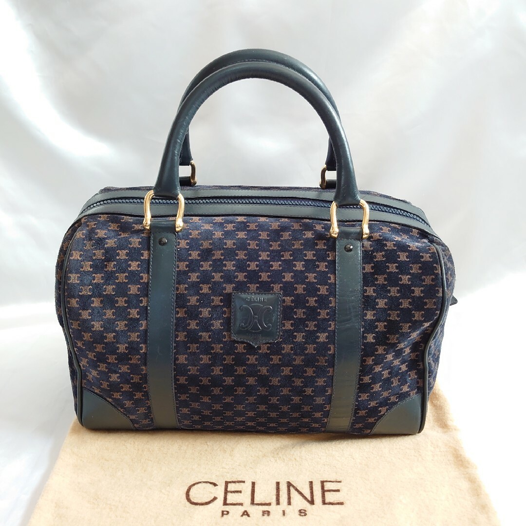 celine(セリーヌ)のCELINE マカダム柄 ミニボストン ハンドバッグ レディースのバッグ(ボストンバッグ)の商品写真