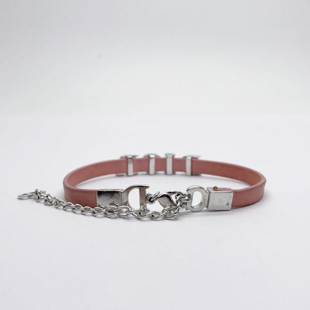 Christian Dior ロゴ ヴィンテージ ブレスレット レザー メタル