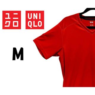 ユニクロ(UNIQLO)のユニクロ　半袖　Tシャツ　スポーツウェア　レッド　M　K00267(ポロシャツ)