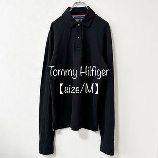 トミーヒルフィガー(TOMMY HILFIGER)のTommyHilfiger/トミーヒルフィガー★長袖ポロシャツ★ブラック/黒★M(ポロシャツ)