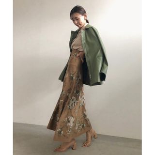 アメリヴィンテージ(Ameri VINTAGE)のAMERI OVER HIGH WAIST KNIT SKIRT(ロングスカート)