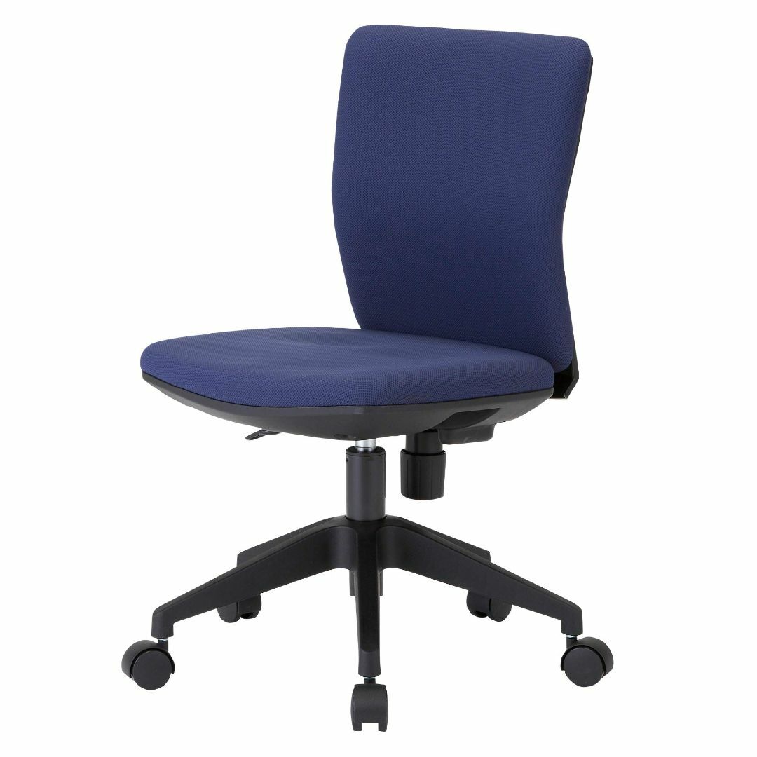 【色: ネイビー】3D座面 疲れにくいオフィスチェア コンパクトタイプ 肘無しオフィスチェア