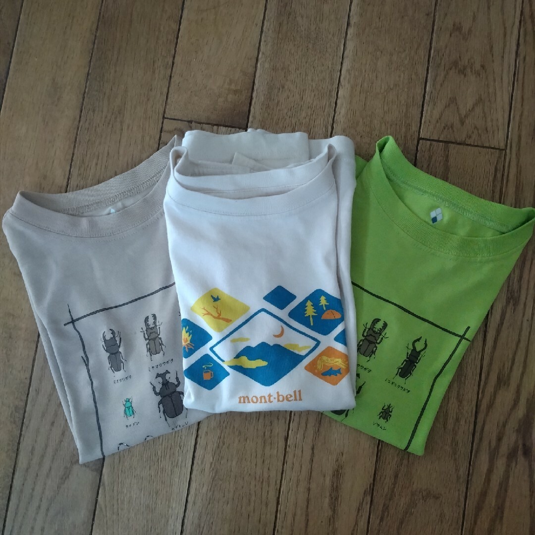 mont bell(モンベル)のモンベル　mont-bell　Tシャツ　３枚　セット　男の子　虫 キッズ/ベビー/マタニティのキッズ服男の子用(90cm~)(Tシャツ/カットソー)の商品写真