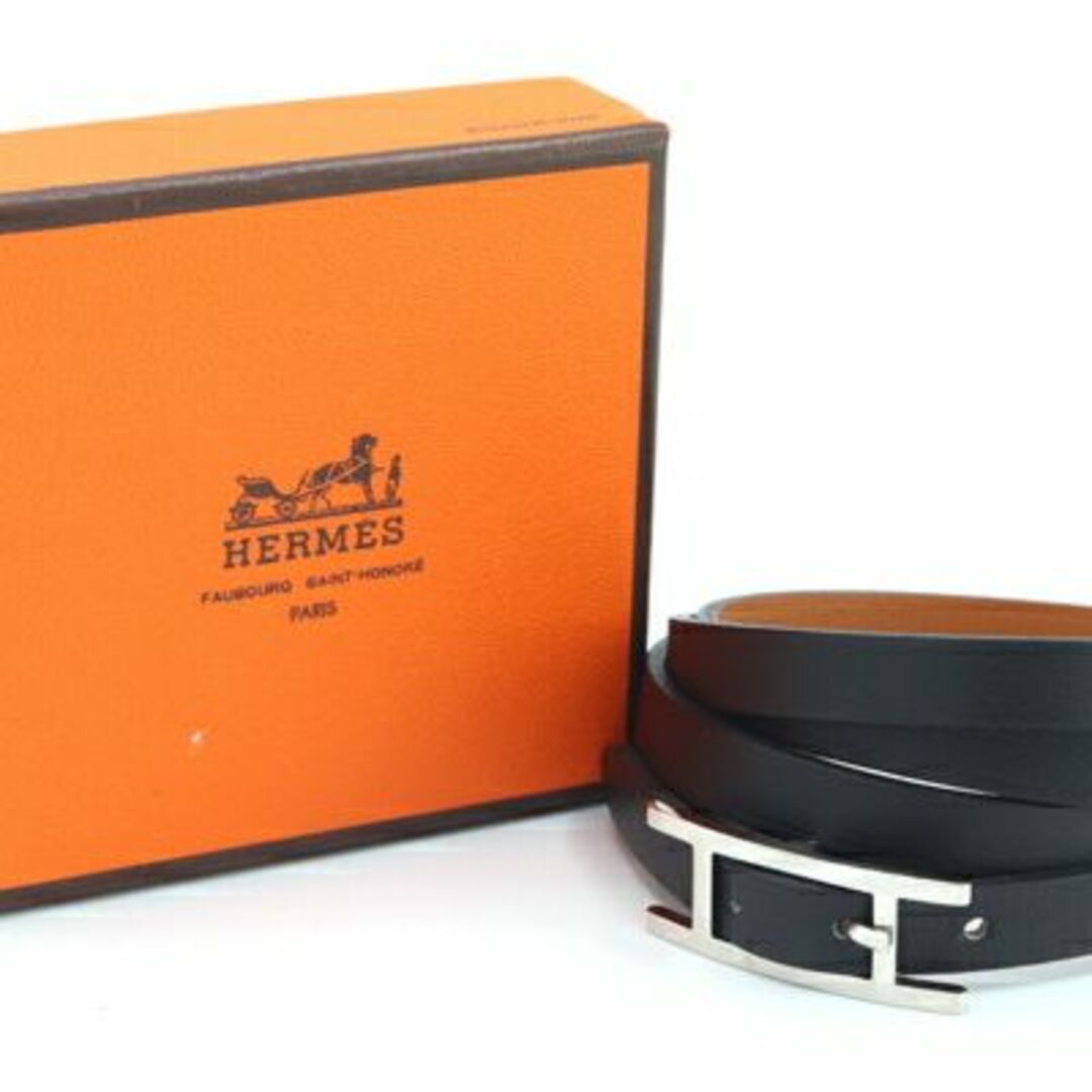 Hermes   エルメス ブレスレット アピIII ブラック レザー 革の通販 by