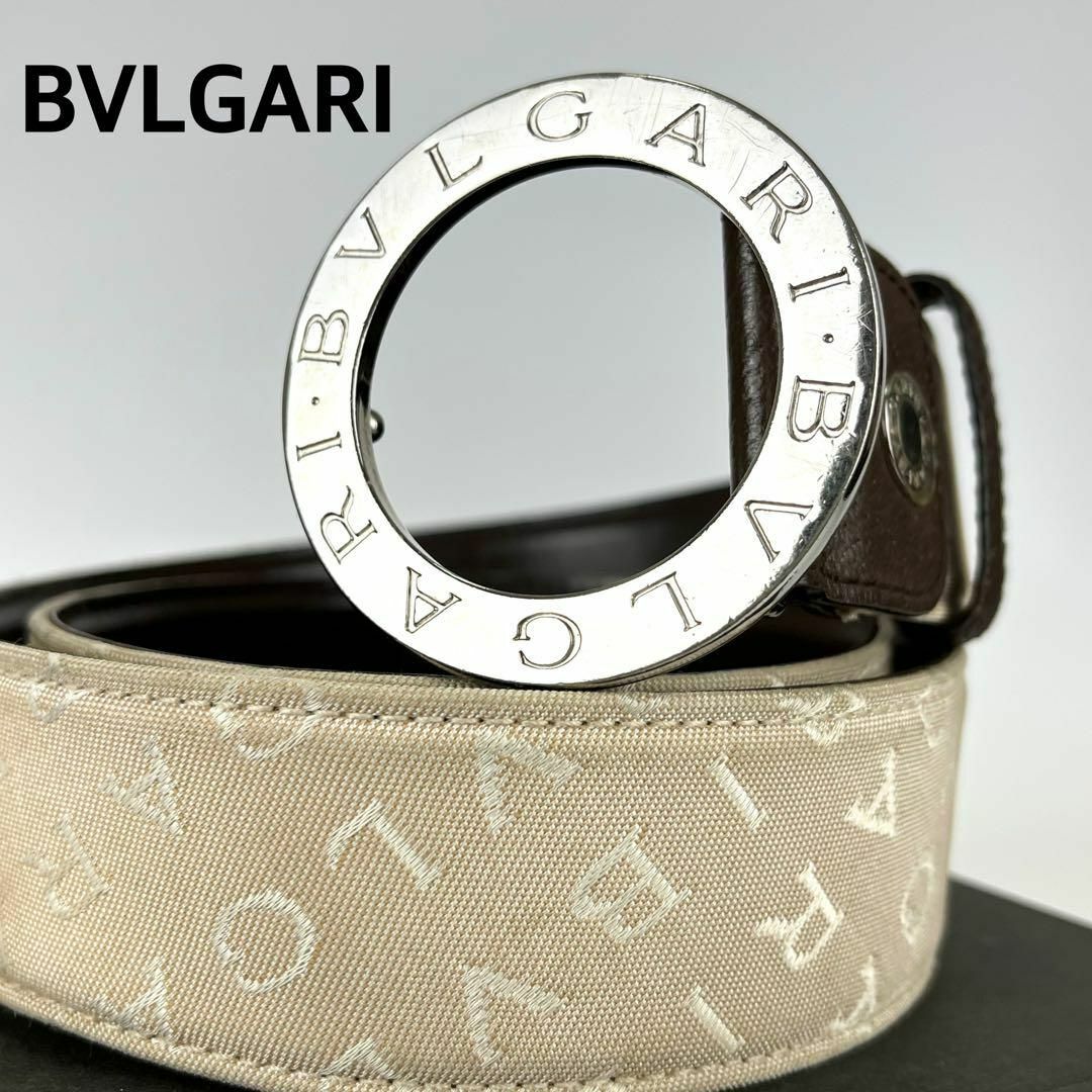 BVLGARI ベルト バックル ロゴマニア サークルロゴ ブラック-