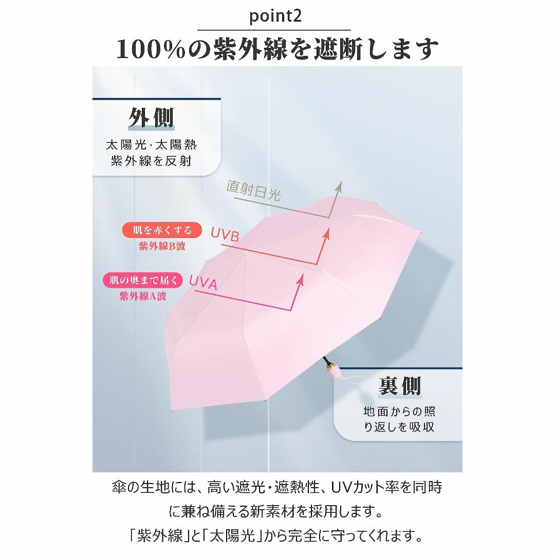 東京星川 日傘 折りたたみ傘 ワンタッチ 自動開閉 遮光 晴雨兼用 UVカット