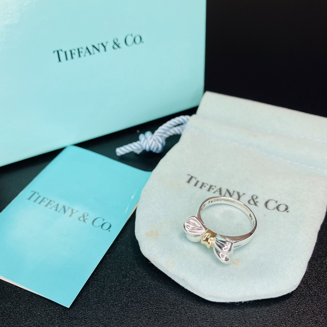 Tiffany & Co.(ティファニー)の【良品 正規品】 廃盤 ティファニー リボン コンビリング K18 10号 指輪 レディースのアクセサリー(リング(指輪))の商品写真