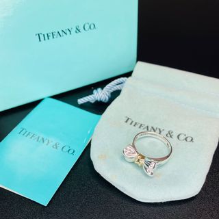 ティファニー(Tiffany & Co.)の【良品 正規品】 廃盤 ティファニー リボン コンビリング K18 10号 指輪(リング(指輪))