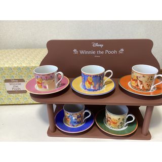 クマノプーサン(くまのプーさん)のWinnie the Pooh 5客碗皿セット　ラック付き(食器)