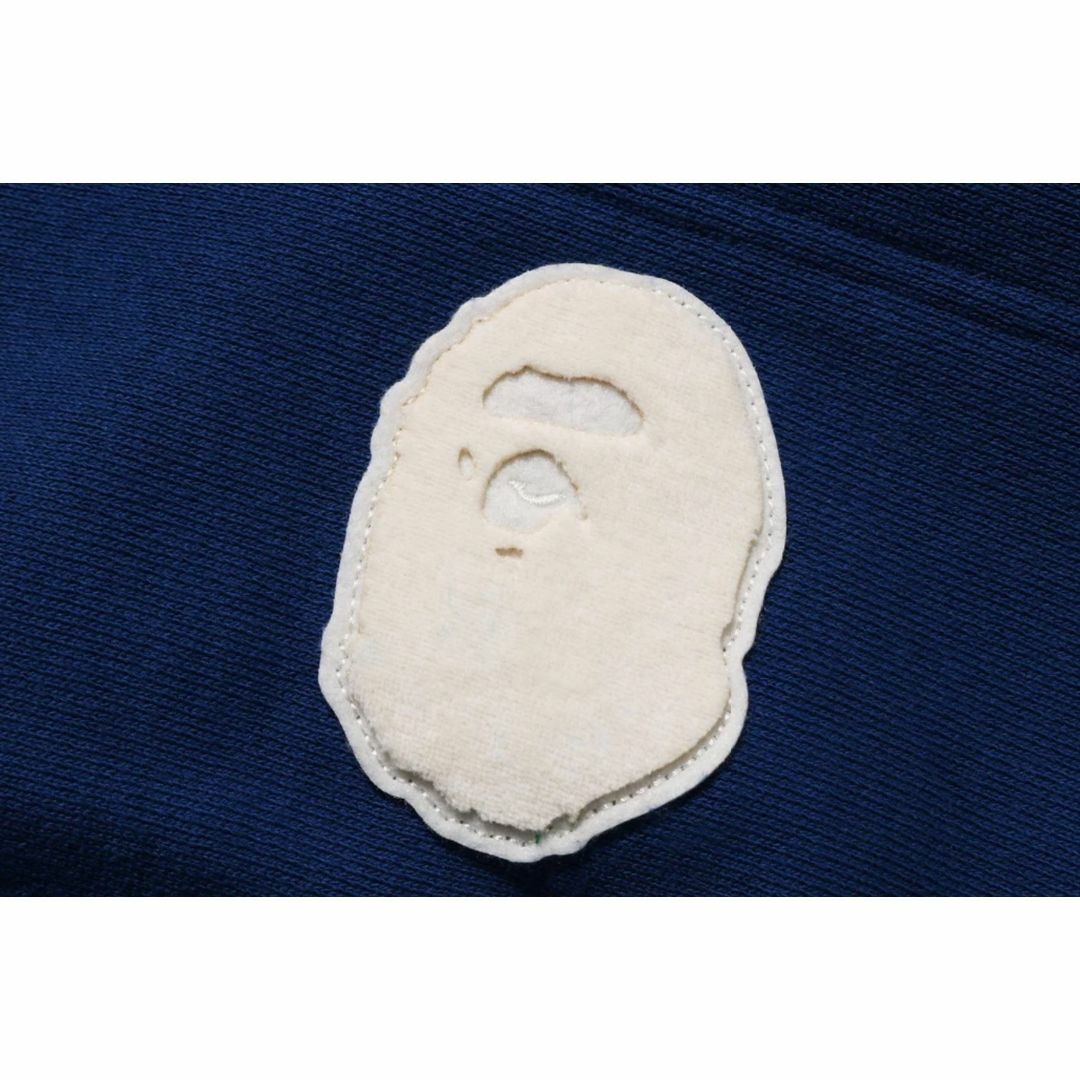 BAPE パーカー ブルー フェルトワッペン メンズ XL 稀品 即納-