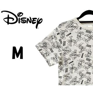 ディズニー(Disney)のディズニー　Tシャツ　ミッキーマウス柄　白　M　K00276(Tシャツ(半袖/袖なし))