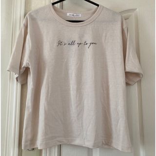 シマムラ(しまむら)のしまむら新品MUMUプリントロゴTシャツMベージュ(Tシャツ(半袖/袖なし))