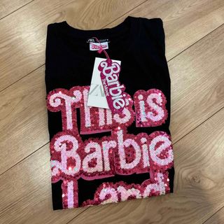 ザラ(ZARA)の【即完売品】ZARA×Barbie　ザラ　バービー　Tシャツ　ブラック　Lサイズ(Tシャツ(半袖/袖なし))