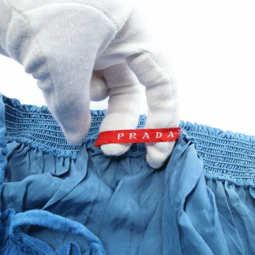 PRADA(プラダ)の キャミソール シルク ブルー 切替 レディースのトップス(キャミソール)の商品写真
