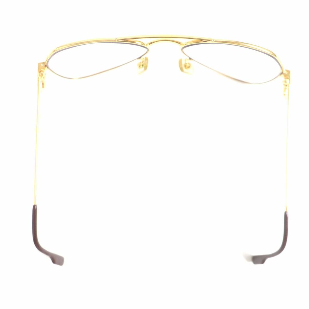 美品▼Cartier カルティエ サントス ティアドロップ ロゴ金具 メガネ/アイウェア 度入り ゴールド×ボルドー 56□16 135 フランス製 4