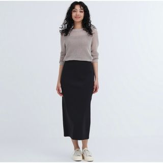 ユニクロ(UNIQLO)のドライスウェットナローマキシスカート（丈標準80～84cm）セットアップ可能 M(ロングスカート)