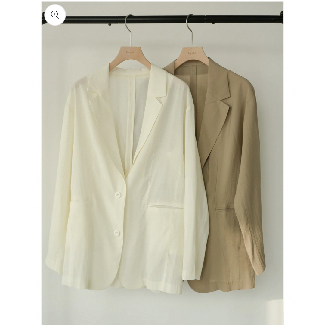 sheer tailored jacket Ivory