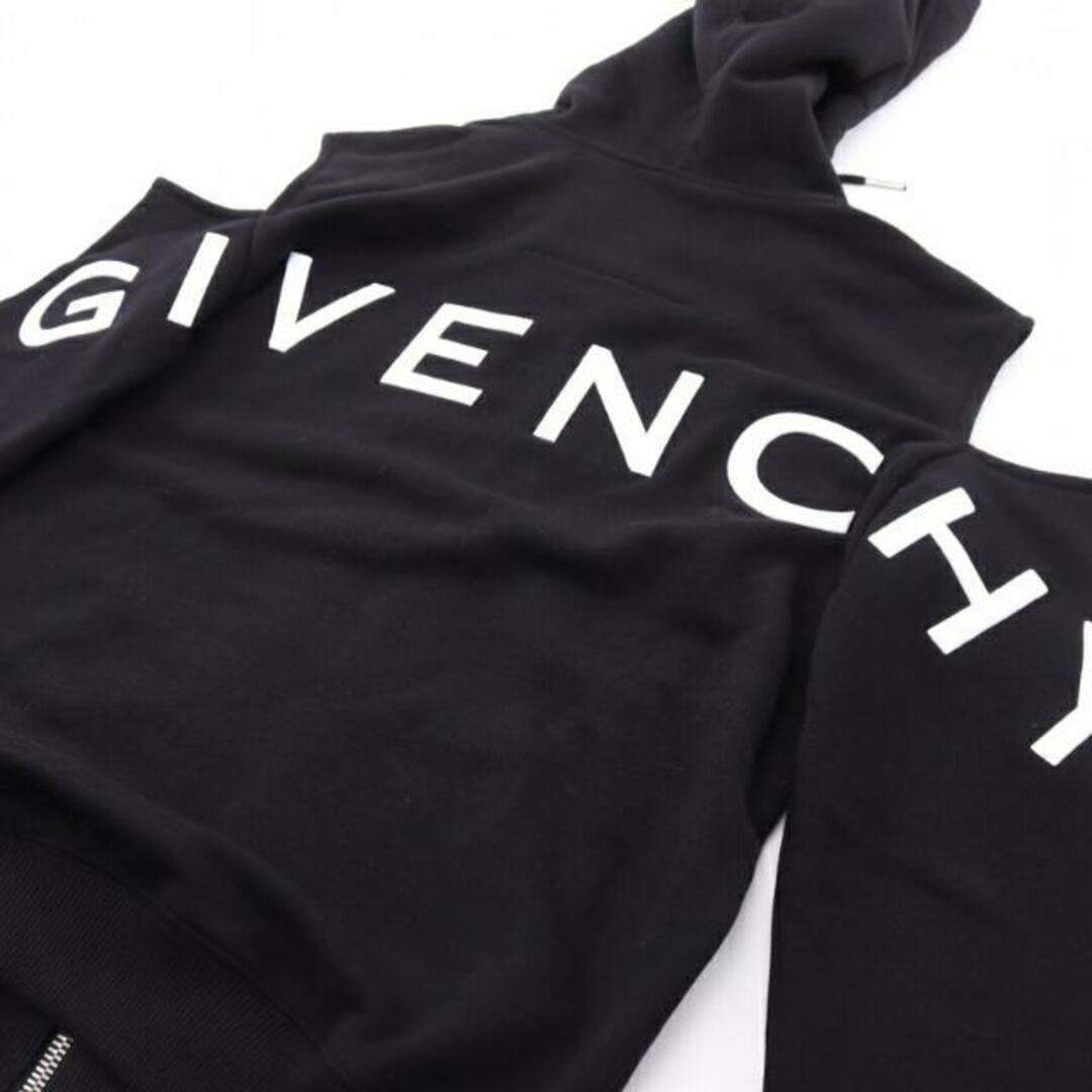 GIVENCHY(ジバンシィ)の4G ZIPPED Hoodie ジップアップパーカー ロゴ刺繍 ブラック カットアウト レディースのトップス(パーカー)の商品写真