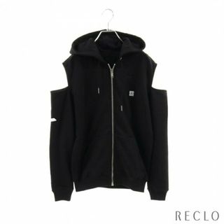 ジバンシィ(GIVENCHY)の4G ZIPPED Hoodie ジップアップパーカー ロゴ刺繍 ブラック カットアウト(パーカー)