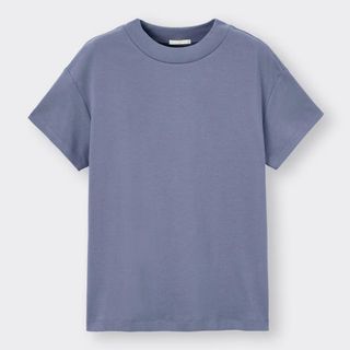 ジーユー(GU)のGU Tシャツ ブルー パープル クルーネック カジュアル 無地T(Tシャツ(半袖/袖なし))