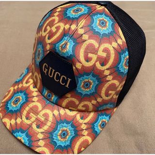 グッチ(Gucci)のGUCCI 22SS 100周年記念 カレイドスコープレザーメッシュキャップ(キャップ)