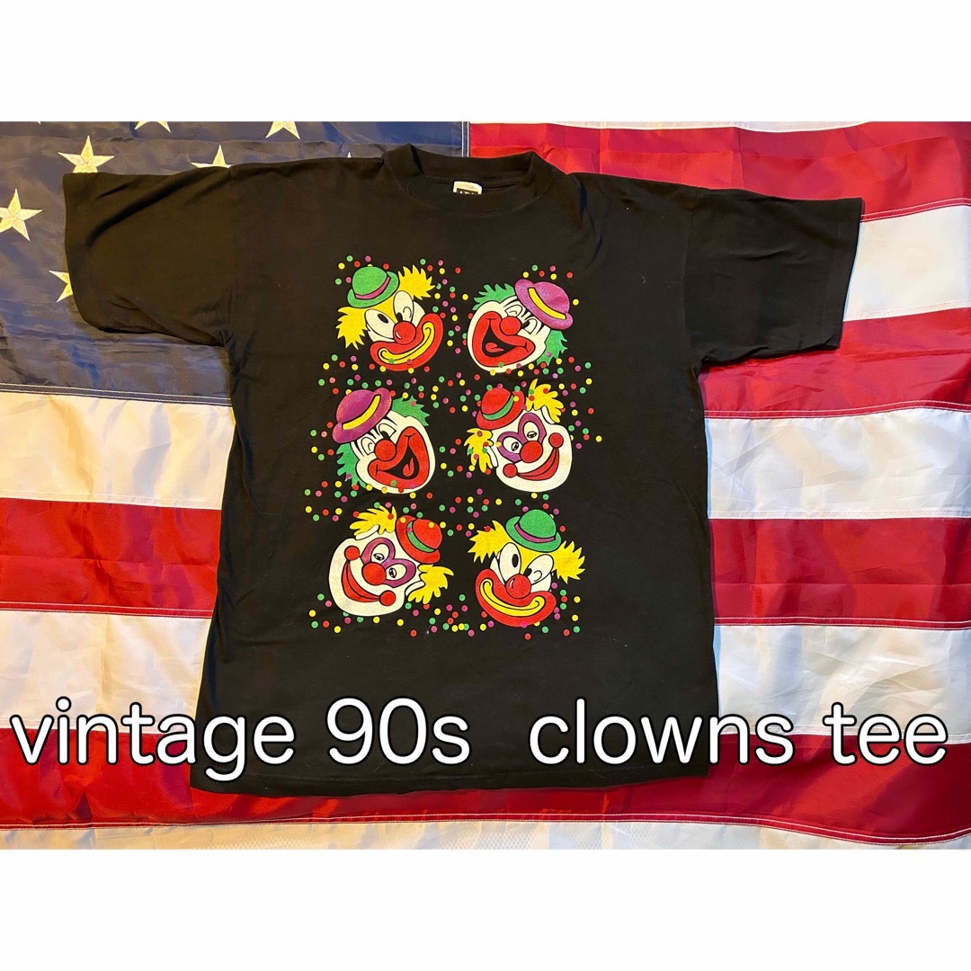 Tシャツ/カットソー(半袖/袖なし)90s vintage clowns tee ピエロ　クラウン　サーカス