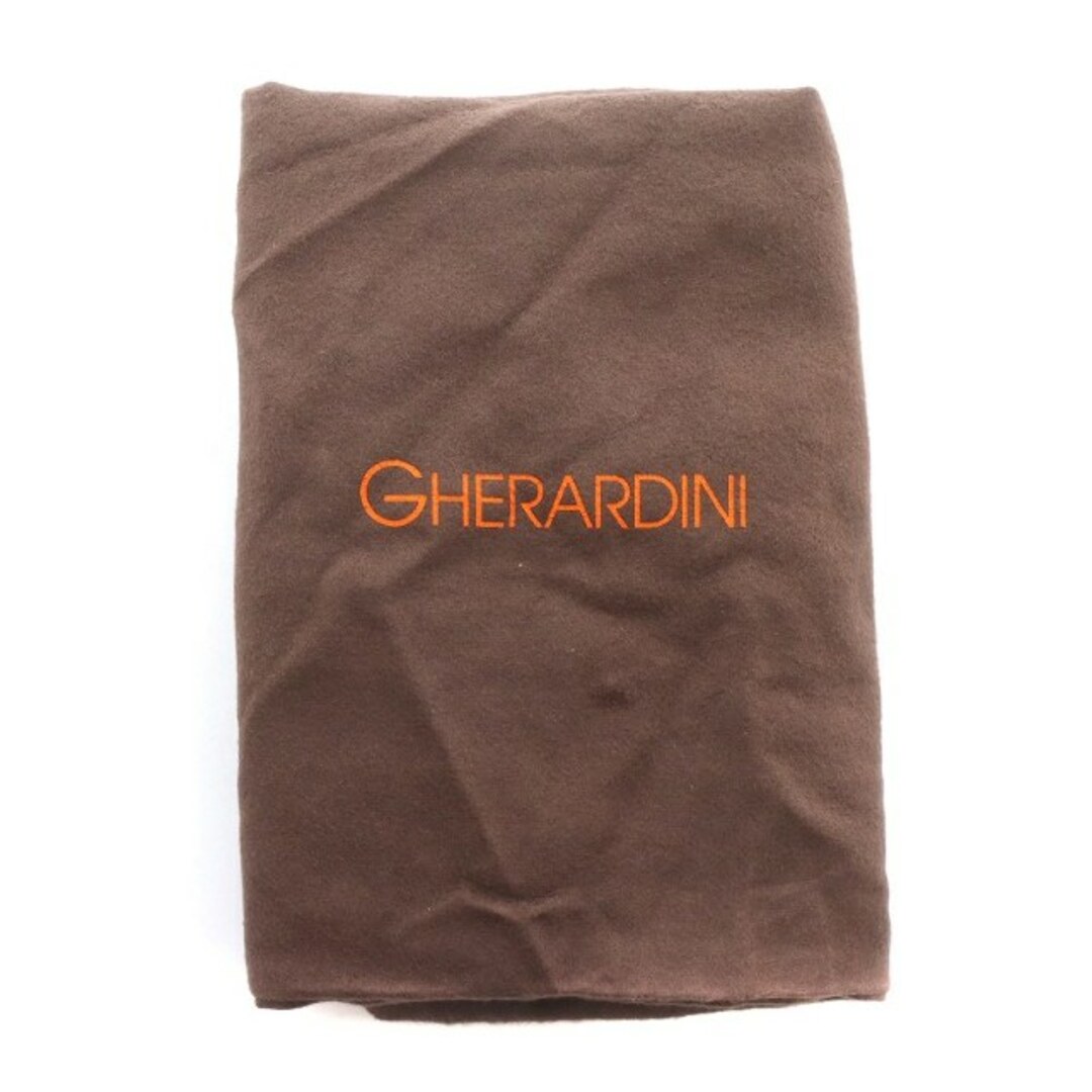 ゲラルディーニ GHERARDINI ハンドバッグ 総柄 ロゴ 型押しレザー 茶