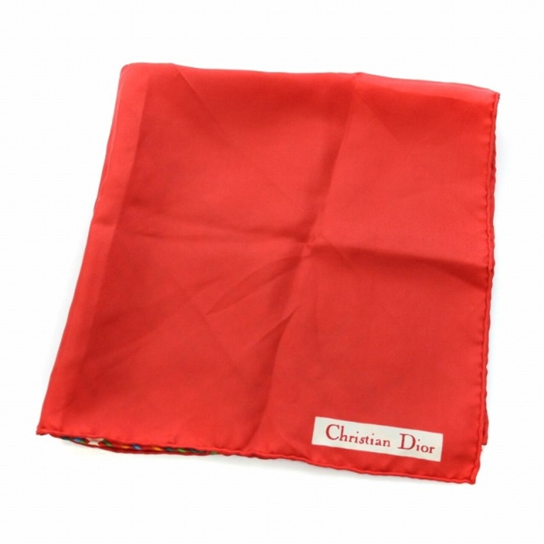 クリスチャンディオール Christian Dior スカーフ チェック 赤 3