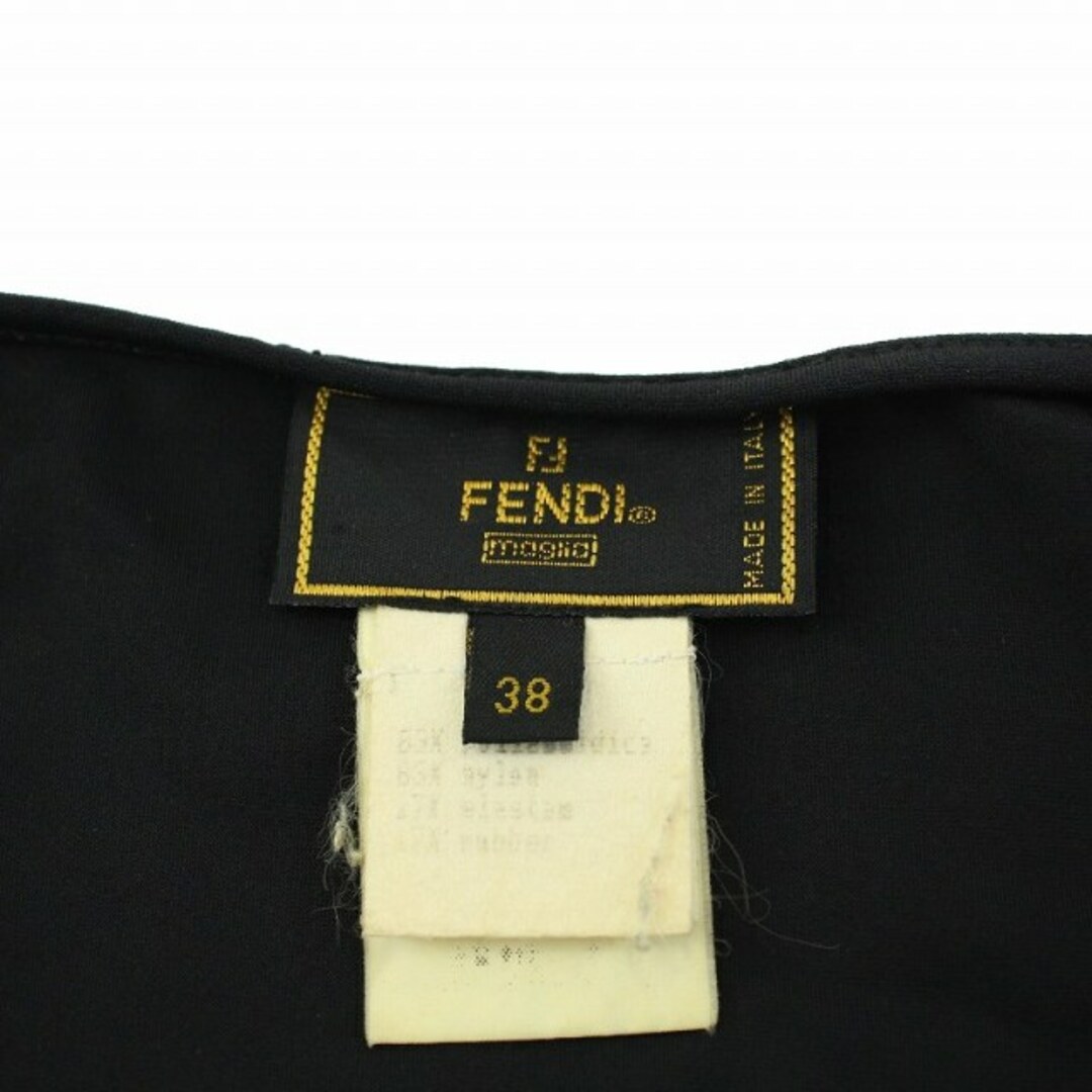 希少】FENDI フェンディ ノースリーブ タンクトップ ズッカ ロゴ L-