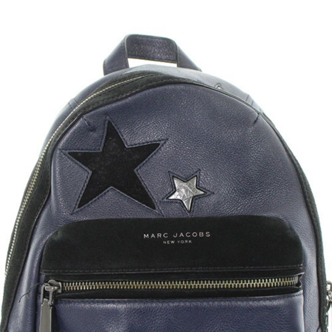MARC JACOBS - マークジェイコブス レザー リュック ロゴ 紺 ネイビー