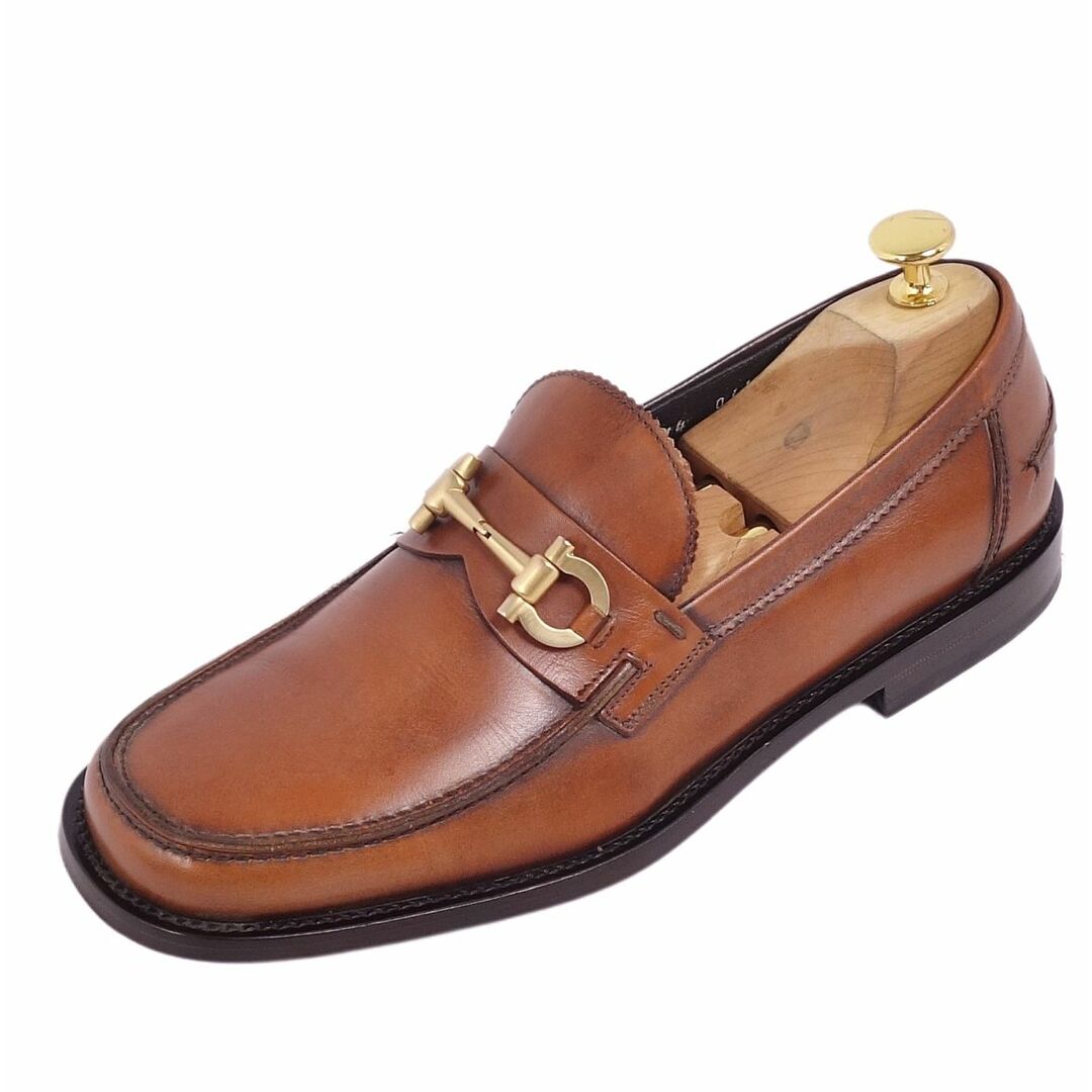 サルヴァトーレ フェラガモ Salvatore Ferragamo ローファー モカシン ホースビット カーフレザー シューズ メンズ 7.5EE(25.5cm相当) ブラウン実寸サイズアウトソール