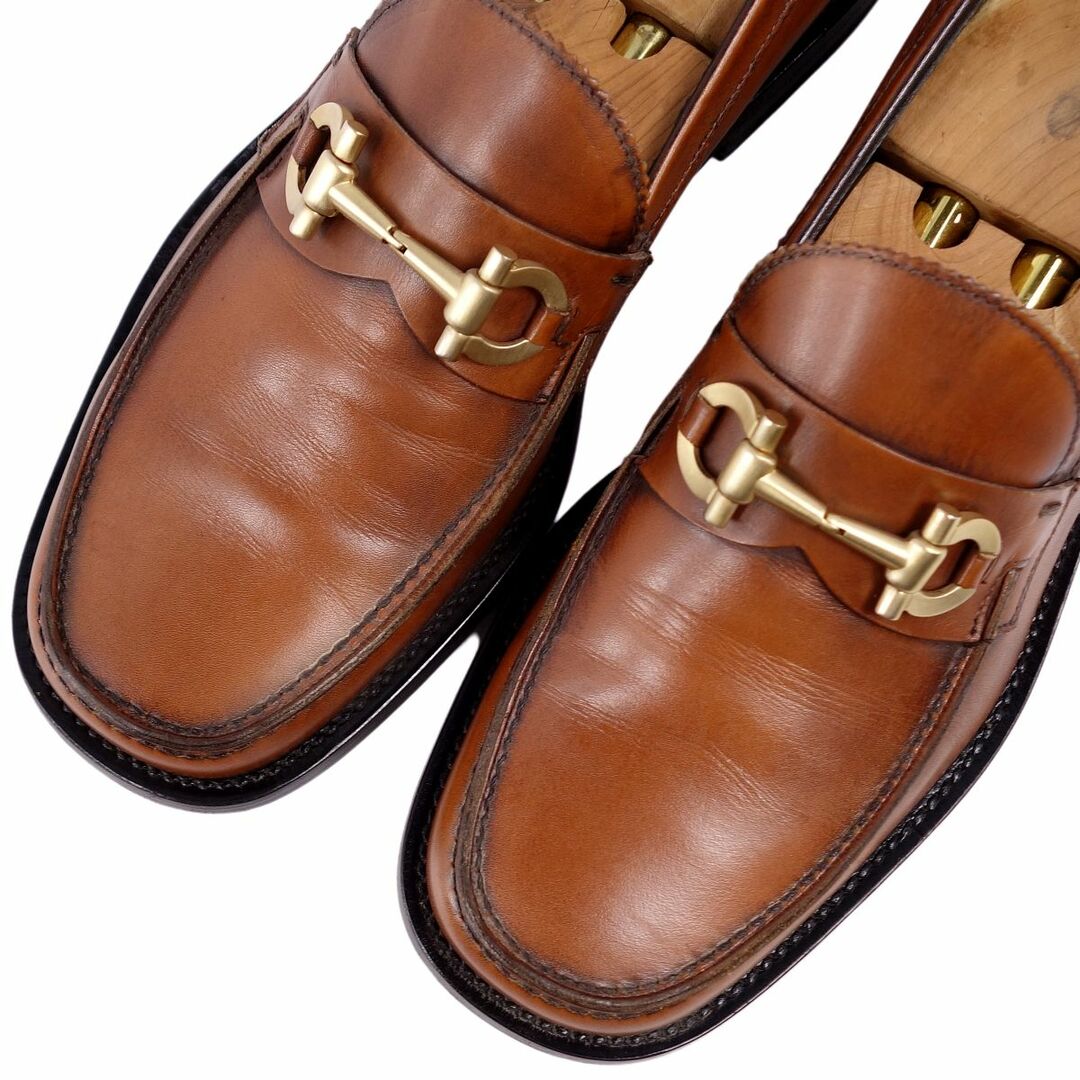 サルヴァトーレ フェラガモ Salvatore Ferragamo ローファー モカシン ホースビット カーフレザー シューズ メンズ 7.5EE(25.5cm相当) ネイビー