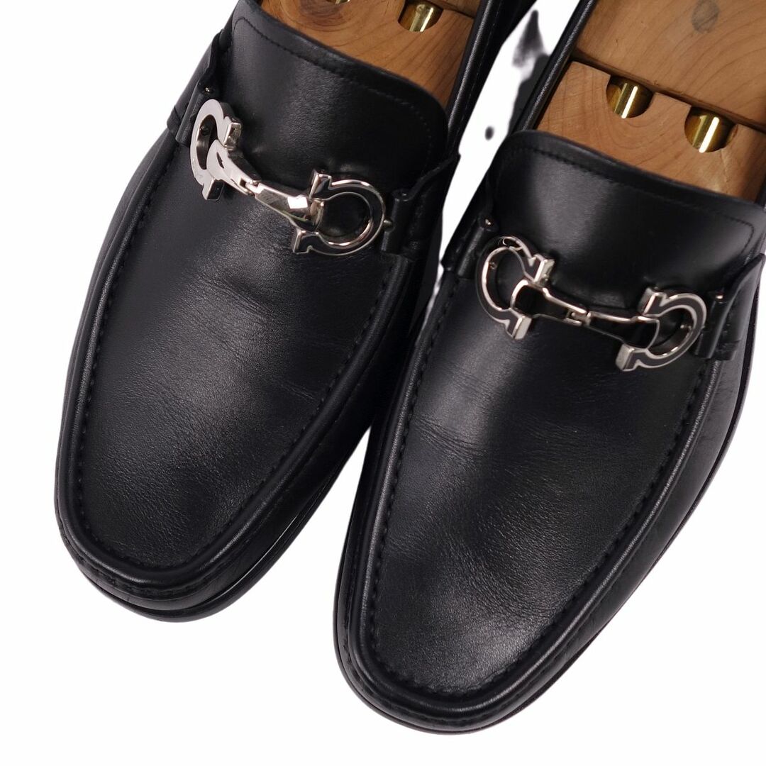 サルヴァトーレ フェラガモ Salvatore Ferragamo ローファー モカシン ガンチーニ金具 カーフレザー シューズ メンズ  6EEE(24cm相当) ブラック