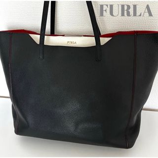 フルラ(Furla)の★FURLA★ ファンタジア ト－トバッグ  A4収納可 大容量 レザー 黒(トートバッグ)