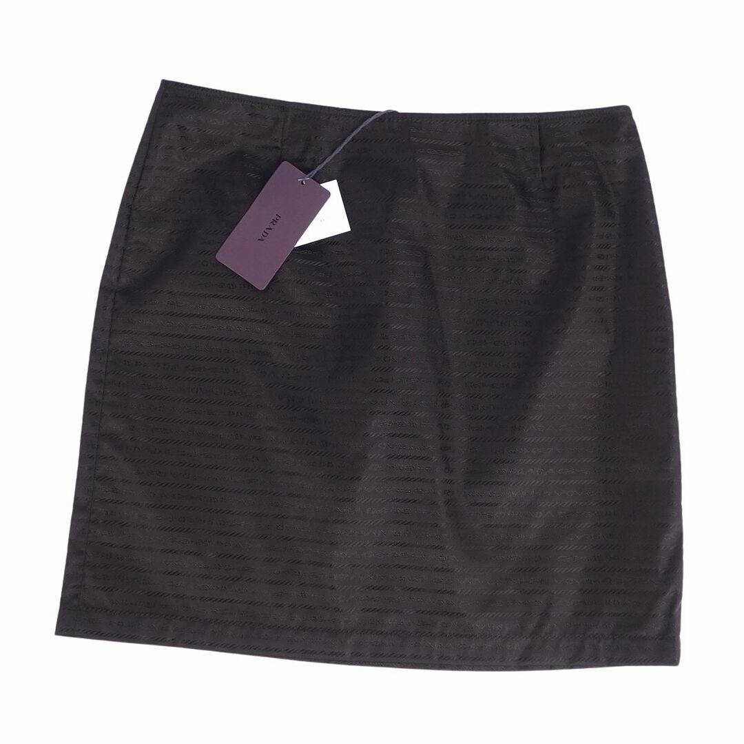 PRADA(プラダ)の未使用 プラダ PRADA スカート ショートスカート タイトスカート ロゴ柄 ナイロン ボトムス レディース 40(M相当) ブラック レディースのスカート(ひざ丈スカート)の商品写真
