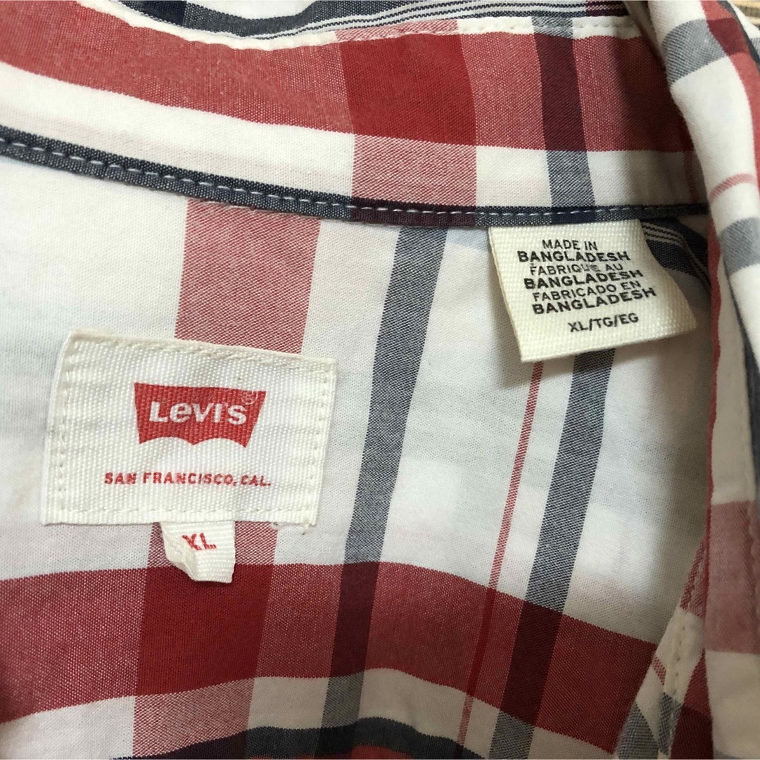 Levi's(リーバイス)の【リーバイス】長袖シャツ　ワークシャツ　白タブ　白　赤　XL　ゆるだぼ25 メンズのトップス(シャツ)の商品写真