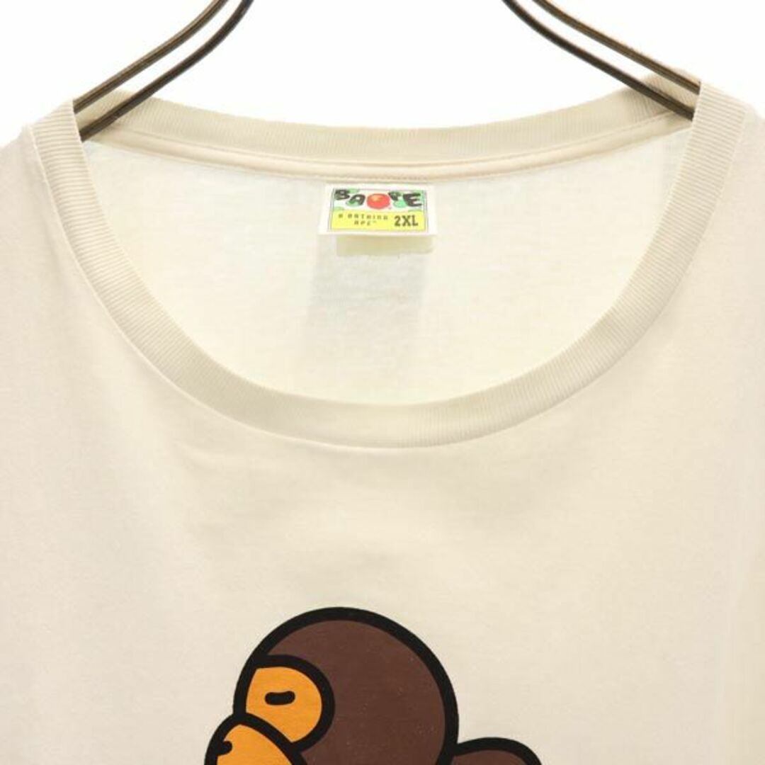 アベイシングエイプ プリント 半袖 Tシャツ 2XL ホワイト A BATHING APE ビッグサイズ メンズ   【230829】 メール便可 6