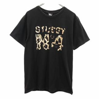 STUSSY ステューシー スウェット 8ボール ストックロゴ 豹柄 ブラック