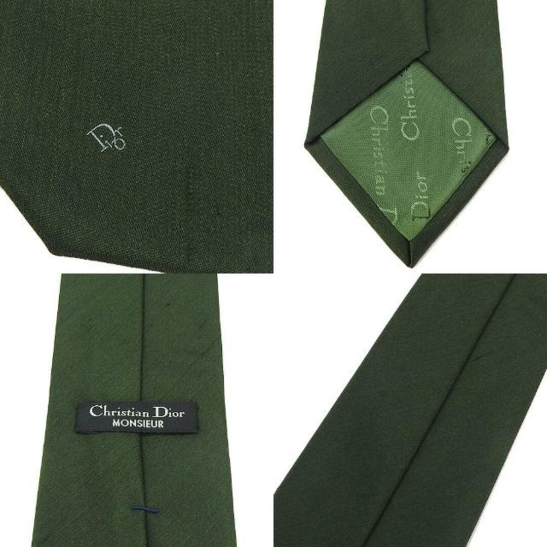 クリスチャン ディオール  ネクタイ シルク100％ グリーン おしゃれ アパレル 小物 ビジネスマン 紳士 メンズ 男性 Christian Dior MONSIEUR necktie silk