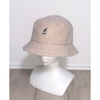 カンゴール(KANGOL)のL 美品 KANGOL Sheep Fur Bucket ボア ハット ベージュ(ハット)