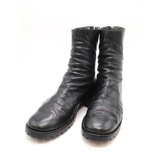 グイディ(GUIDI)のGUIDI グイディ バックジップミドルレザーブーツ ブラック(ブーツ)