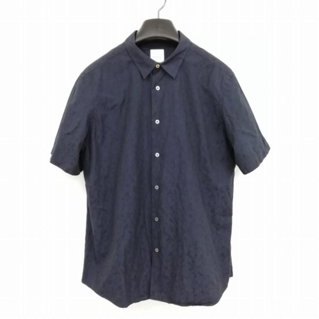 ジャカード コットン ショートスリーブ シャツ 総柄 半袖 XL ネイビー ... 総柄 半袖 コットンシャツ メンズXL /eaa327726