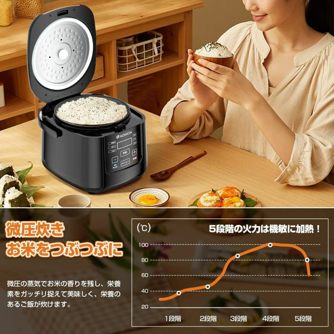 蒸し料理もできる3号炊き炊飯器 多機能省スペース 蒸し料理もできる3号炊き炊飯器 多機能省スペース