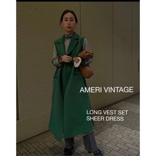 アメリヴィンテージ(Ameri VINTAGE)のAMERI VINTAGE LONG VEST SET SHEER DRESS(ロングワンピース/マキシワンピース)